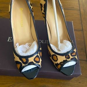 Leopard Enzo Angiolina peep toe shoes